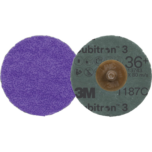 Disque en fibre Roloc Cubitron 3, 2" dia., Grain 36+, C&eacute;ramique - 3M AB31754