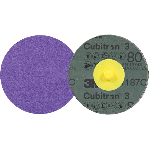 Disque en fibre Roloc Cubitron 3, 4" dia., Grain 80+, C&eacute;ramique - 3M AB32089