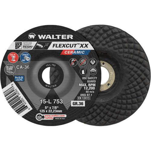 Meule FLEXCUT XX, 7" x Arbre 7/8", C&eacute;ramique, Type 29 - Walter Technologies Pour Surface 15L773