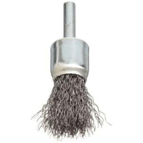 Stem Mounted Crimped Wire Brush, 3/4", 0.006" Fill, 1/4" Shank - Norton 69936606145