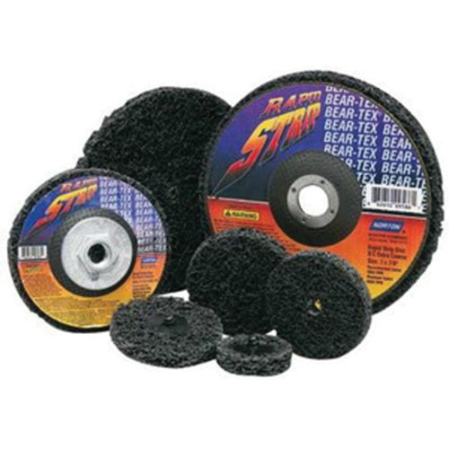 Bear-Tex&reg; Rapid Strip Non-Woven Depressed Center Disc, 4-1/2" Dia., Extra Coarse Grit, Silicon Carbide - Norton 66261009585