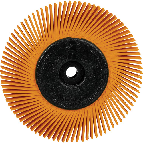 Brosse radiale en soies de pr&eacute;cision type A PN-RB avec adaptateur Scotch-Brite , C&eacute;ramique, Grain 80+, 6" dia. - 3M 7100374843