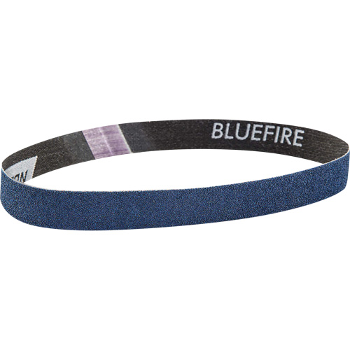 Courroie abrasive en tissu Bluefire, 3/4" la x 18" lo, Alumine de zirconium, Grain 120 - Norton 66623373764