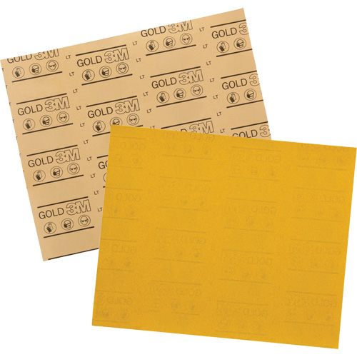 Feuille abrasive dor&eacute;e 12541, 9" x 11", Grain 320, Oxyde d'aluminium - 3M 7100375690