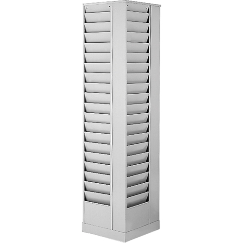 Literature Storage Racks, Rotating, 80 Slots, Steel, 14-1/8" W x 14 1/8" D x 66" H - Durham Manufacturing 