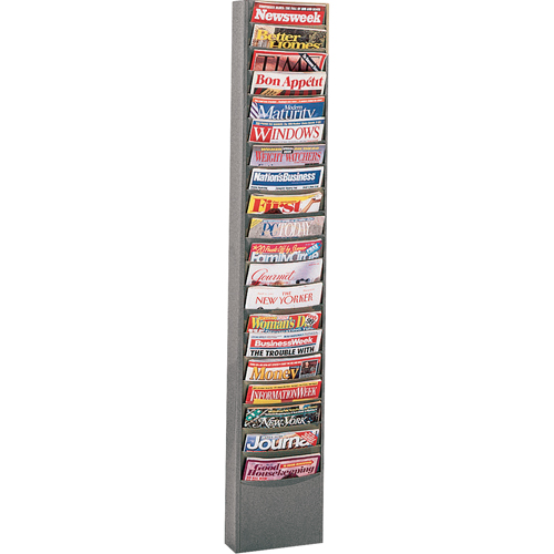 Pr&eacute;sentoirs, Stationnaire, 20 fentes, Acier, 13-1/8" la x 4-1/8" p x 58-1/2" h - Durham Manufacturing 411-95
