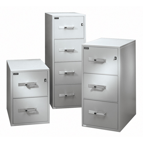Fire Resistant Filing Cabinets, Steel, 2 Drawers, 19-3/4" W x 31" D x 28" H, Beige - Gardex GF200-BE