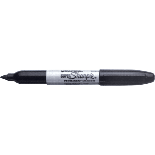Permanent Markers - Super, Black, Fine Tip - Sharpie 33001