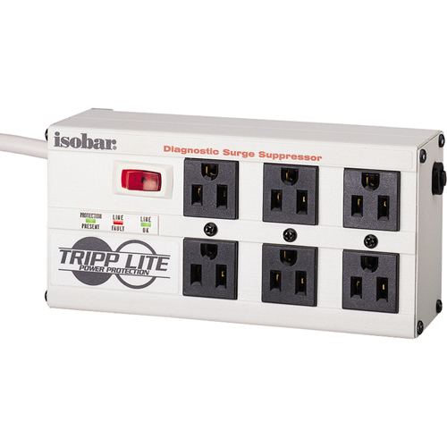 Isobar&reg; Premium Surge Suppressors, 6 Outlets, 2850 J, 1440 W, 6' Cord - Tripp Lite ISOBAR6ULTRA