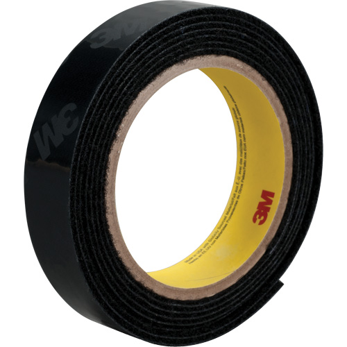 Attache ignifug&eacute;e, Crochet, 50 vg x 1", Adh&eacute;sif, Noir - 3M SJ3519-1X50-BLK