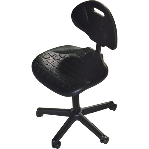 Heavy-Duty Ergonomic Seating, Polyurethane, Black, 250 lbs. Capacity - Mur-Van C1403-CC-TP