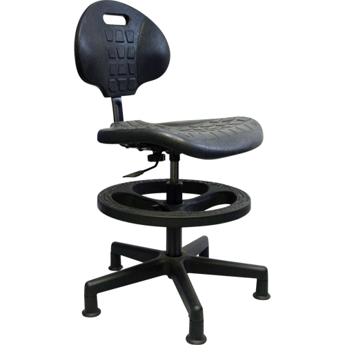 Heavy-Duty Ergonomic Seating, Polyurethane, Black, 250 lbs. Capacity - Mur-Van C1402-GL-TP