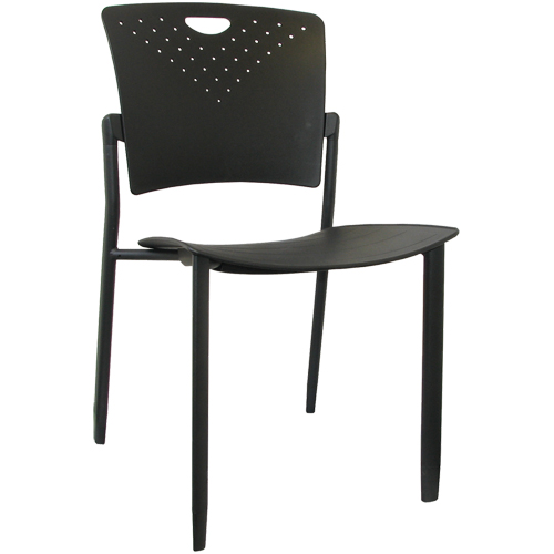 MaxX StaxX Stackable Chairs, Polypropylene, 17-1/4" High, 275 lbs. Capacity, Black - Horizon Seating A-118