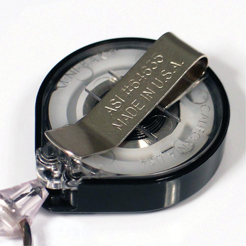 Porte-insignes r&eacute;tractables pour carte d'identit&eacute; Mini-Bak, Plastique, C&acirc;ble 36", Fixation Agrafe de ceinture - Key-Bak 0057-005
