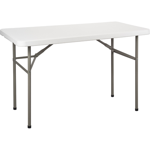 Table pliante, Rectangulaire, 48" l x 24" la, Poly&eacute;thyl&egrave;ne, Blanc - KLETON 