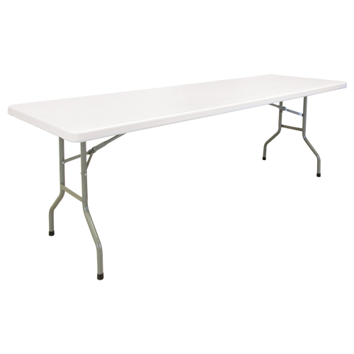 Folding Table, Rectangular, 96" L x 30" W, Polyethylene, White - KLETON 