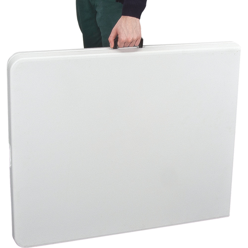 Fold-in-Half Table, Rectangular, 72" L x 30" W, Polyethylene, White - KLETON 