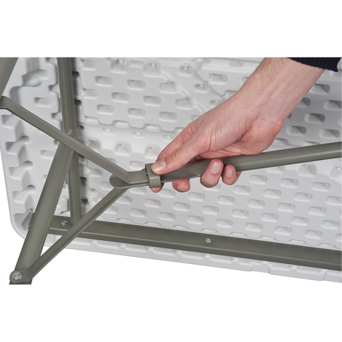 Fold-in-Half Table, Rectangular, 72" L x 30" W, Polyethylene, White - KLETON 