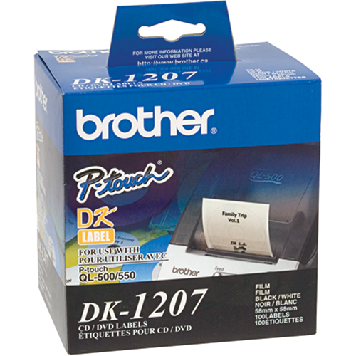 DK Series Die Cut Round CD/DVD Labels - Brother DK1207