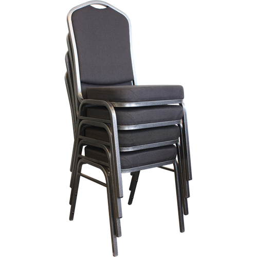 Stacking Chairs, Fabric, 37" High, 275 lbs. Capacity, Black - Horizon Seating A117F