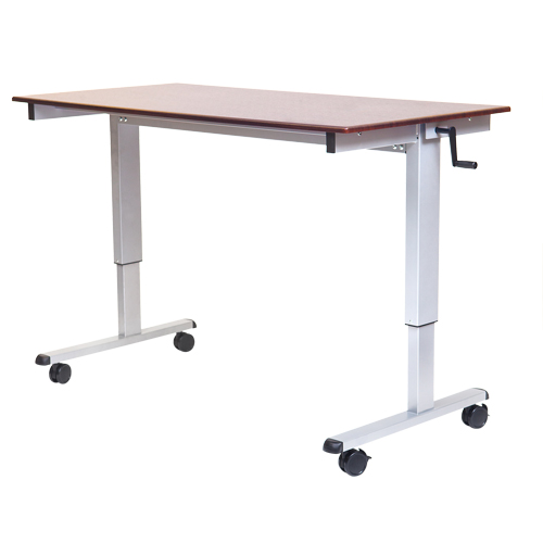 Adjustable Stand-Up Workstations, Stand-Alone Desk, 48-1/2" H x 48" W x 32-1/2" D, Walnut - Luxor H. Wilson STANDUP-CF48-DW
