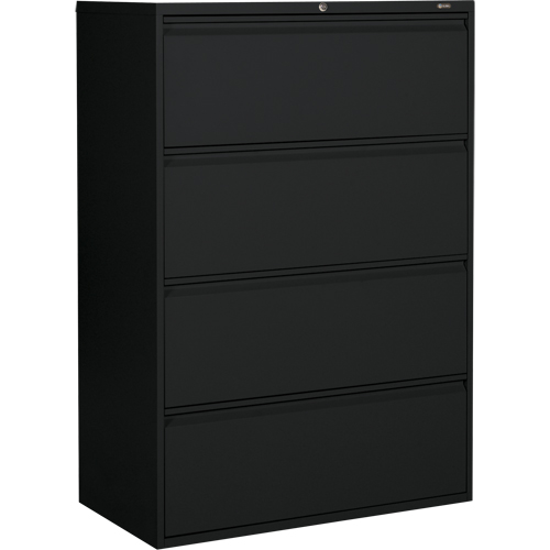 Classeur lat&eacute;ral, Acier, 4 tiroirs, 36" la x 19-1/4" p x 52-6/100" h, Noir - Offices To Go MVL1936P4 BLK