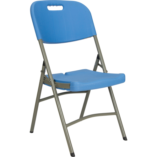 Chaise pliante, Poly&eacute;thyl&egrave;ne, Bleu, Capacit&eacute; 350 lb - KLETON 