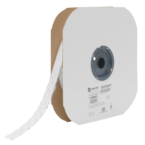 Fastener Tape, Hook, 25 yds x 1", Adhesive, White - Velcro Companies 158500