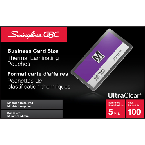 Swingline UltraClear Laminating Business Card Pouches - Swingline GBC 1346551005