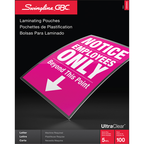 Swingline UltraClear Laminating Letter Pouches - Swingline GBC 3381602460