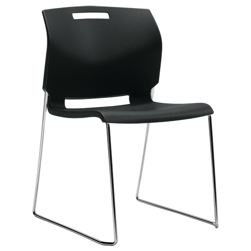 Chaise, Plastique, Hauteur 32-1/2", Capacit&eacute; 300 lb, Noir - Offices To Go 6711 BLK CM