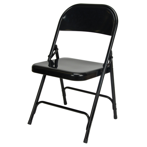 Chaise pliante, Acier, Noir, Capacit&eacute; 300 lb - KLETON 