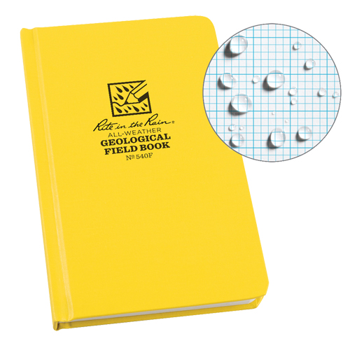Bound Book, Hard Cover, Yellow, 160 Pages, 4-5/8" W x 7-1/4" L - Rite In The Rain 540F