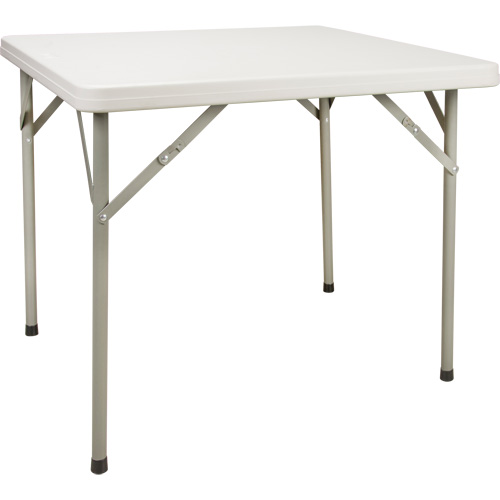 Folding Table, Square, 34" L x 34" W, Polyethylene, White - KLETON 