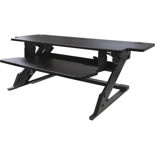 Poste de travail assis-debout Goya, Mod&egrave;le de bureau, 20" h x 42" la x 16" p, Noir - Horizon Seating SSW42