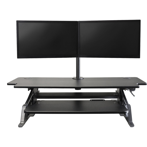 Poste de travail assis-debout Goya, Mod&egrave;le de bureau, 20" h x 42" la x 16" p, Noir - Horizon Seating SSW42