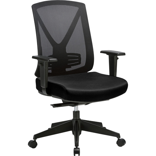 Activ Series Premium Synchro-Tilt Adjustable Chair, Fabric/Mesh, Black, 275 lbs. Capacity - Horizon Seating A-47P