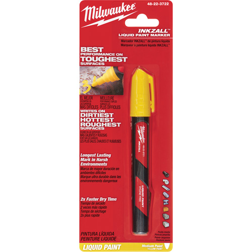 Inkzall Paint Marker, Liquid, Yellow - Milwaukee 48-22-3722