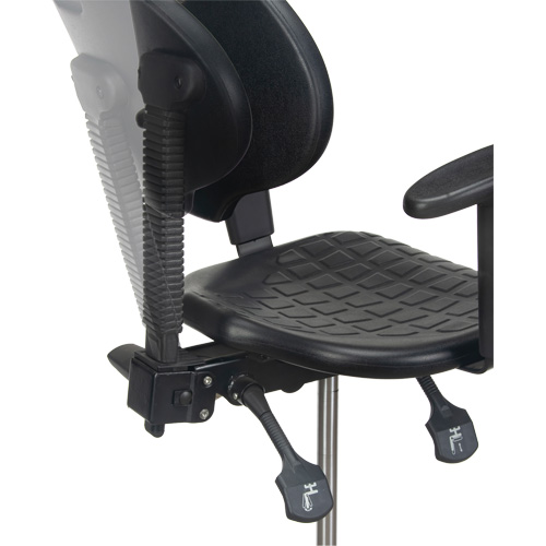 Tabouret ergonomique robuste avec accoudoirs r&eacute;glables, Stationnaire, Ajustable Hauteur, Capacit&eacute; 250 lb - KLETON 