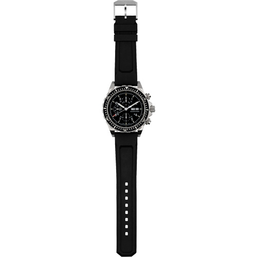 Jumbo Diver/Pilot's Automatic Chronograph Watch, Digital, Battery Operated, 46 mm, Black - Marathon WW194014SS-0130