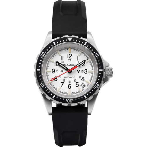 Montre automatique moyenne pour plongeur &eacute;dition arctique, Num&eacute;rique, &agrave; piles, 36 mm, Noir - Marathon WW194026SS-0530