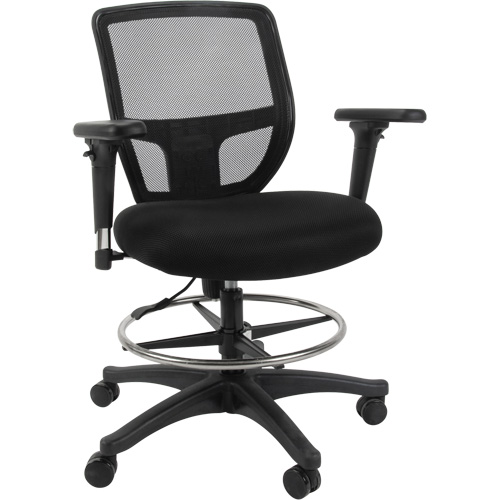 Mesh Work Stool, Mobile, Adjustable Height, 450 lbs. Capacity - KLETON 