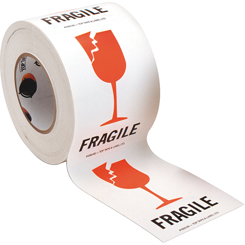 &eacute;tiquettes pour traitement sp&eacute;cial Fragile, 6" lo x 4" la, Rouge/blanc - Incom Top Tape & Label 1055