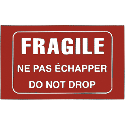 "Fragile" Bilingual Special Handling Labels, 5" L x 3" W, White on Red - Incom Top Tape & Label TT05053