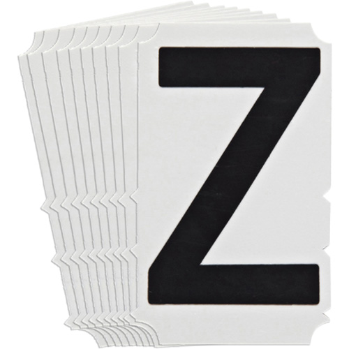 &eacute;tiquettes de lettres & chiffres gothiques individuels Quick-Align, Z, 6" h, Noir - Brady 5180P-Z