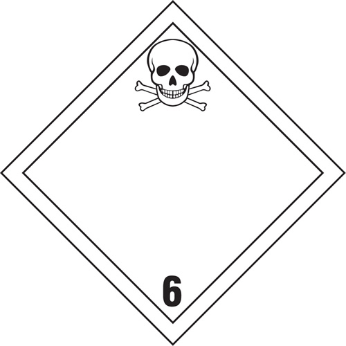 TDG Shipping Labels, Class 6.1, Toxic Substances, Vinyl - Brady 09117