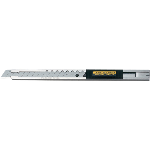 Couteau de pr&eacute;cision pour travaux de s&eacute;rie standard, 9 mm, Acier inoxydable, Prise en Acier inoxydable - Olfa 5019