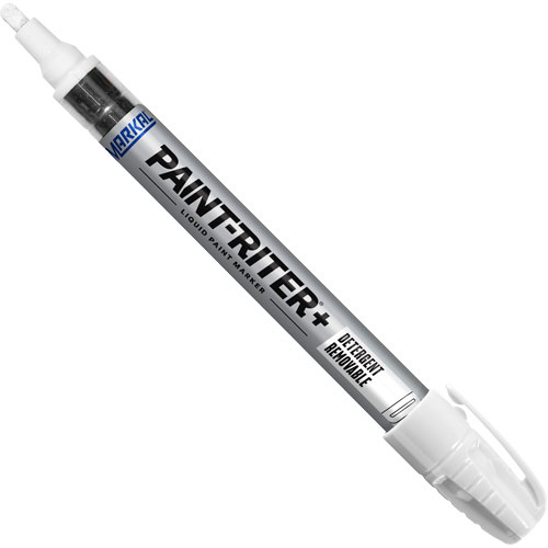 Paint-Riter&reg;+ Detergent Removable Paint Marker, Liquid, White - Markal 097010