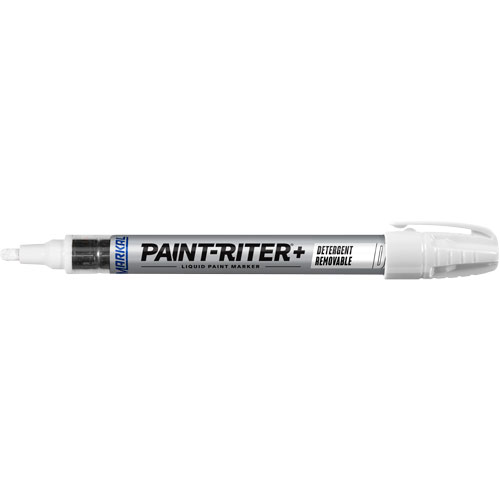 Paint-Riter&reg;+ Detergent Removable Paint Marker, Liquid, White - Markal 097010