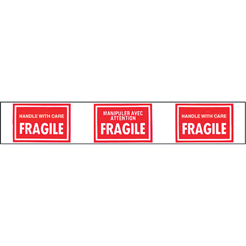 Pre-Printed Message Tapes, 1-7/8" W, White on Red -  